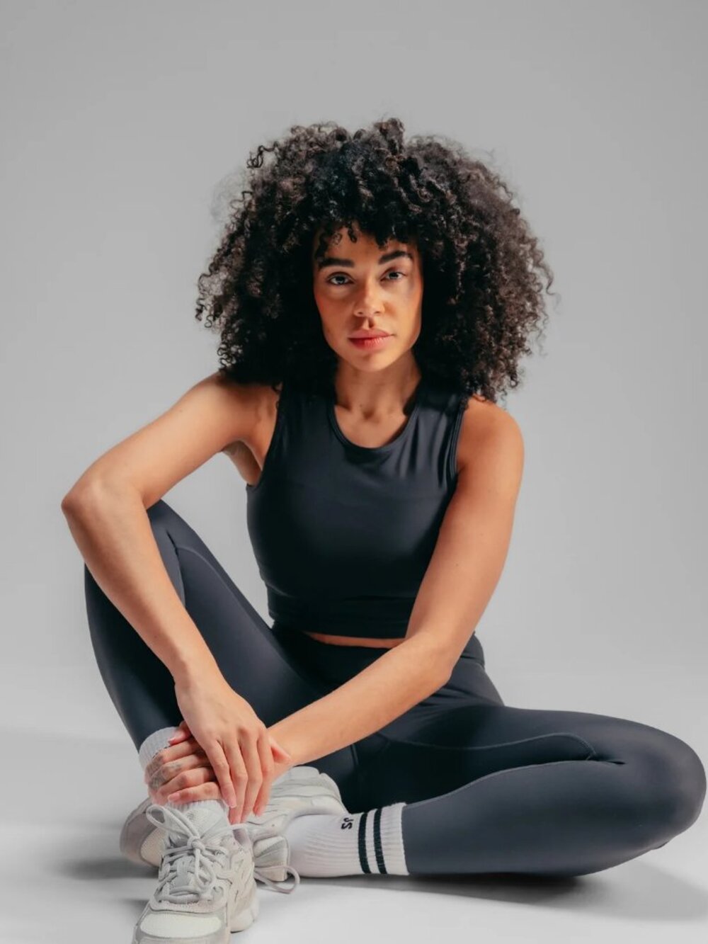 JUSTSTRONG Crop Tank - Washed Black - Size Small